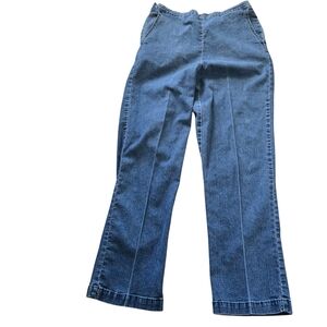 Vintage Alfred Dunner Classic Pullon Women's 10 Denim Blue Jeans Flat Front